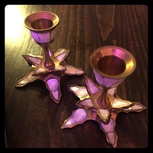 Set of 2 Vintage Candle Holders!